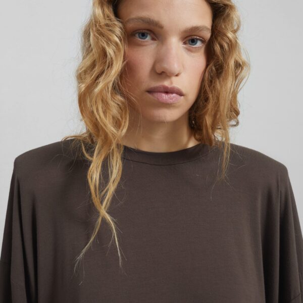 The Frankie Shop Ravvi Soft Padded Top - Brown - Oversized Minimalist Tops in Beige - Shop at Coveti