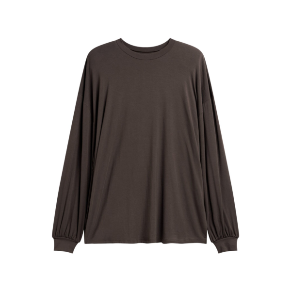 The Frankie Shop Ravvi Soft Padded Top - Brown - Oversized Minimalist Tops in Beige - Shop at Coveti
