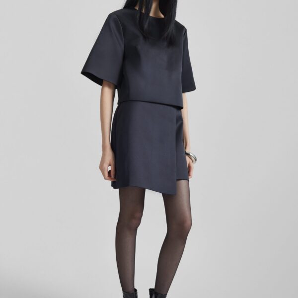 The Frankie Shop Raye Mini Skirt - Black - Oversized Minimalist Skirts in Black - Shop at Coveti