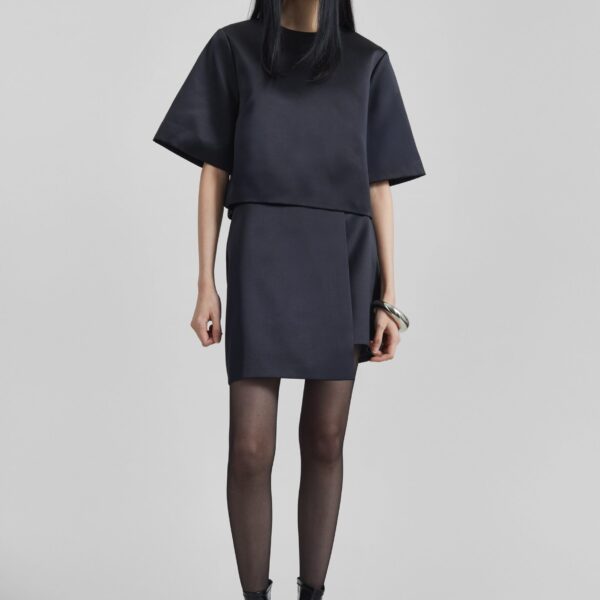 The Frankie Shop Raye Mini Skirt - Black - Oversized Minimalist Skirts in Black - Shop at Coveti