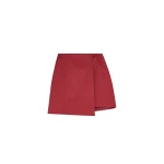The Frankie Shop Raye Mini Skirt - Cabernet - Oversized Minimalist Skirts in Red - Shop at Coveti