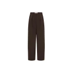The Frankie Shop Relaxed Pleat Pants - Bark - Oversized Minimalist Pants in Beige - Shop at Coveti