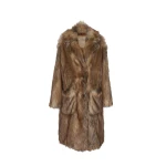 The Frankie Shop Rella Faux Fur Coat - Camel - Oversized Minimalist Coats in Beige - Shop at Coveti