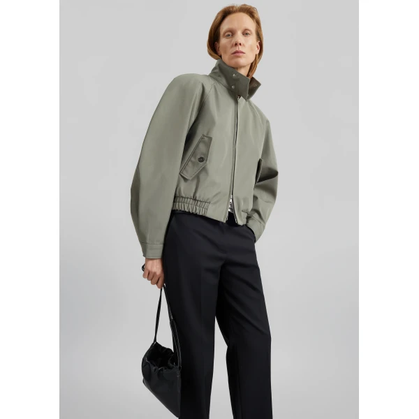 The Frankie Shop Rennes Curved Blouson Jacket – Sage, view 2