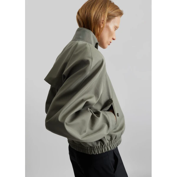 The Frankie Shop Rennes Curved Blouson Jacket – Sage, view 4