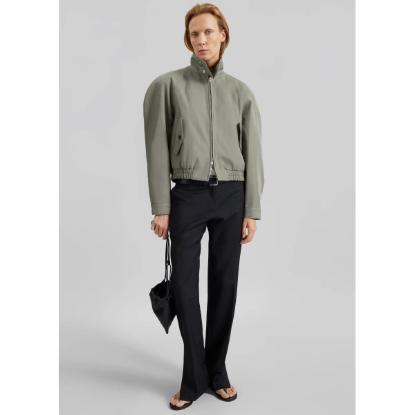 The Frankie Shop Rennes Curved Blouson Jacket – Sage, view 6
