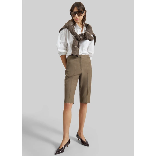 The Frankie Shop Reva Tailored Bermuda Shorts – Dark Taupe, view 2