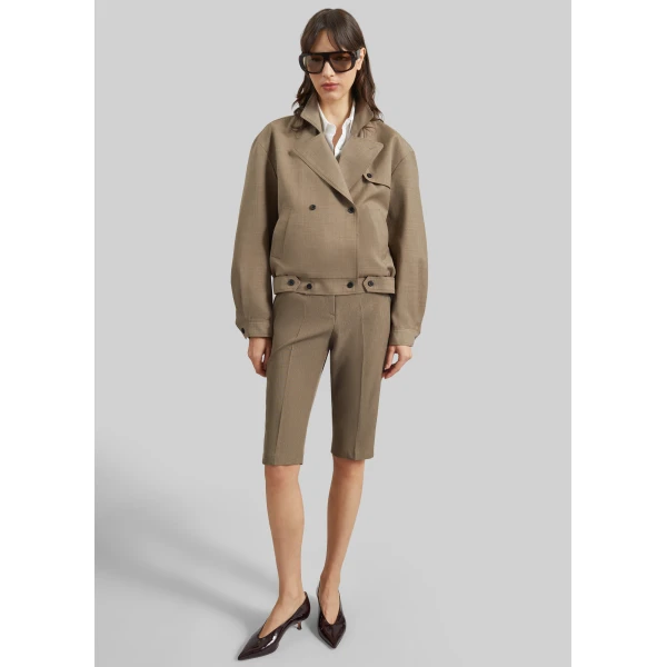 The Frankie Shop Reva Tailored Bermuda Shorts – Dark Taupe, view 3