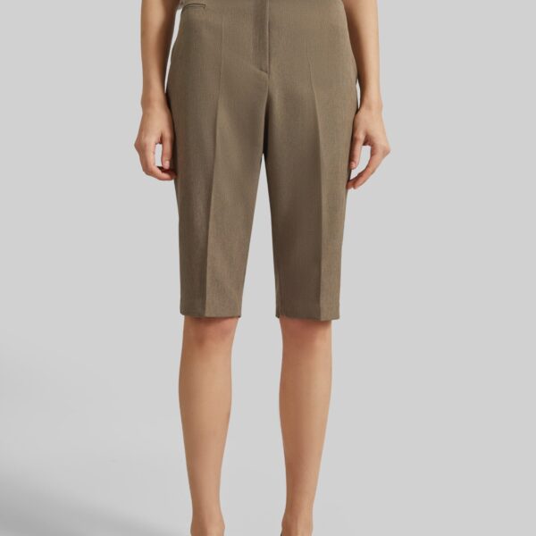 The Frankie Shop Reva Tailored Bermuda Shorts - Dark Taupe - Oversized Minimalist Shorts in Beige - Shop at Coveti