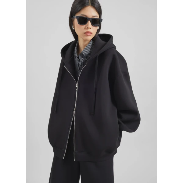 The Frankie Shop Rian Oversized Hoodie – Black, view 2