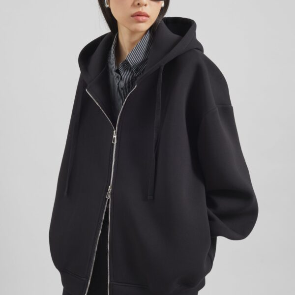 The Frankie Shop Rian Oversized Hoodie - Black - Oversized Minimalist Hoodies in Black - Shop at Coveti