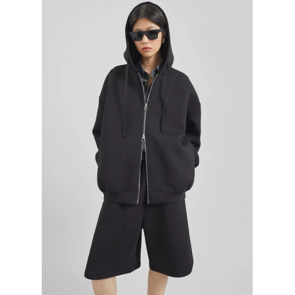 The Frankie Shop Rian Oversized Hoodie – Black, view 3
