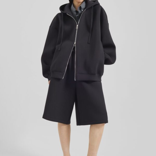 The Frankie Shop Rian Oversized Hoodie - Black - Oversized Minimalist Hoodies in Black - Shop at Coveti