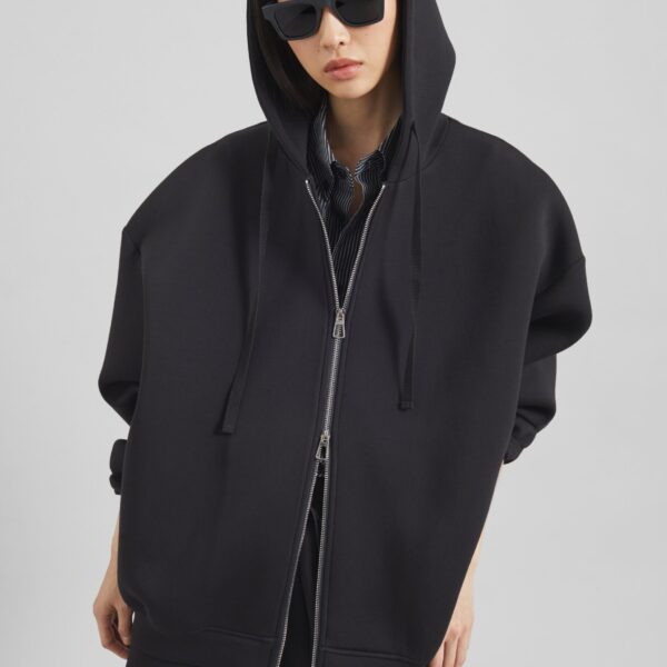 The Frankie Shop Rian Oversized Hoodie - Black - Oversized Minimalist Hoodies in Black - Shop at Coveti