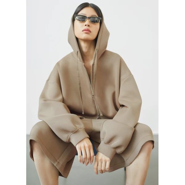The Frankie Shop Rian Oversized Hoodie – Camel, view 2