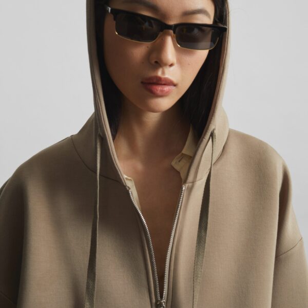 The Frankie Shop Rian Oversized Hoodie - Camel - Oversized Minimalist Hoodies in Beige - Shop at Coveti