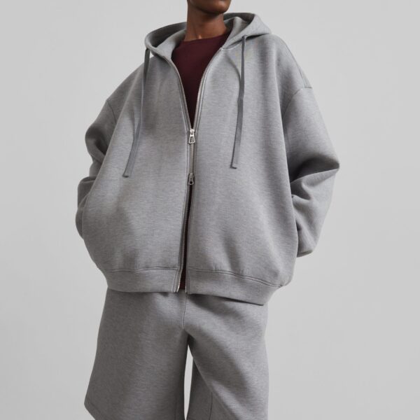 The Frankie Shop Rian Oversized Hoodie - Grey - Oversized Minimalist Hoodies in Grey - Shop at Coveti