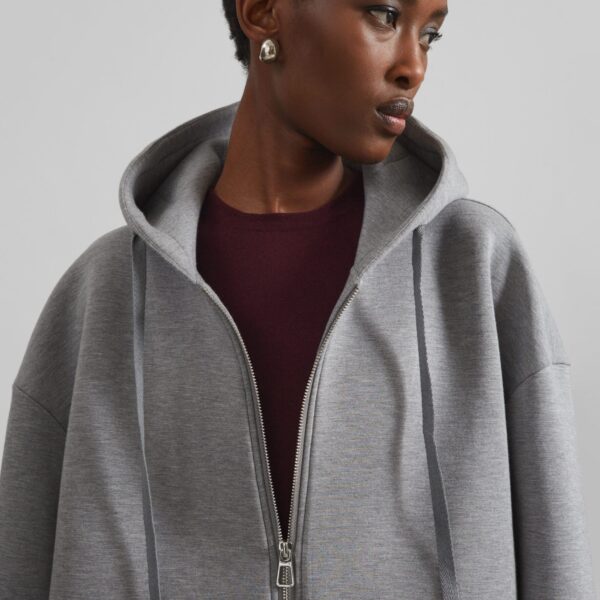 The Frankie Shop Rian Oversized Hoodie - Grey - Oversized Minimalist Hoodies in Grey - Shop at Coveti