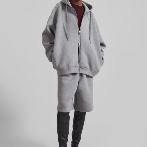 The Frankie Shop Rian Oversized Hoodie - Grey - Oversized Minimalist Hoodies in Grey - Shop at Coveti