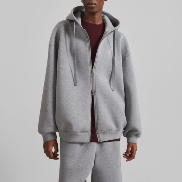 The Frankie Shop Rian Oversized Hoodie - Grey - Oversized Minimalist Hoodies in Grey - Shop at Coveti