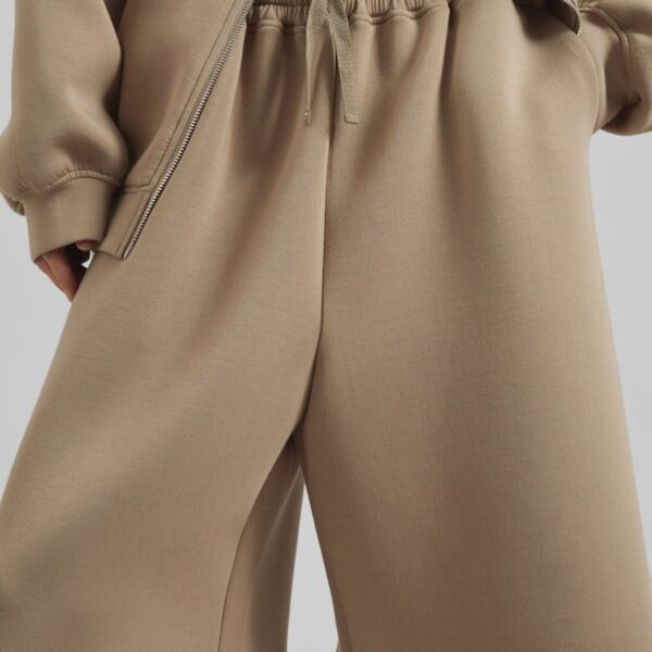 The Frankie Shop Rian Sweatshorts - Camel - Oversized Minimalist Shorts in Beige - Shop at Coveti