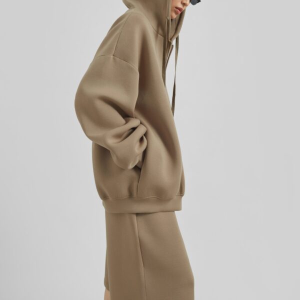 The Frankie Shop Rian Sweatshorts - Camel - Oversized Minimalist Shorts in Beige - Shop at Coveti