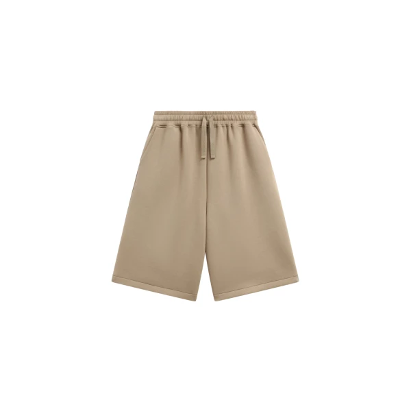 The Frankie Shop Rian Sweatshorts - Camel - Oversized Minimalist Shorts in Beige - Shop at Coveti