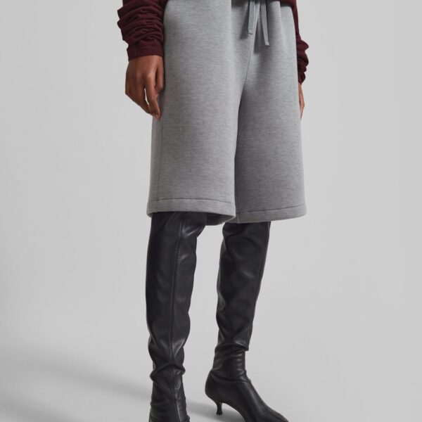 The Frankie Shop Rian Sweatshorts - Grey - Oversized Minimalist Shorts in Grey - Shop at Coveti