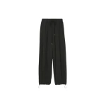 The Frankie Shop Rilton Drawstring Pants - Black/White Pinstripe - Oversized Minimalist Pants in Multicolour - Shop at Coveti
