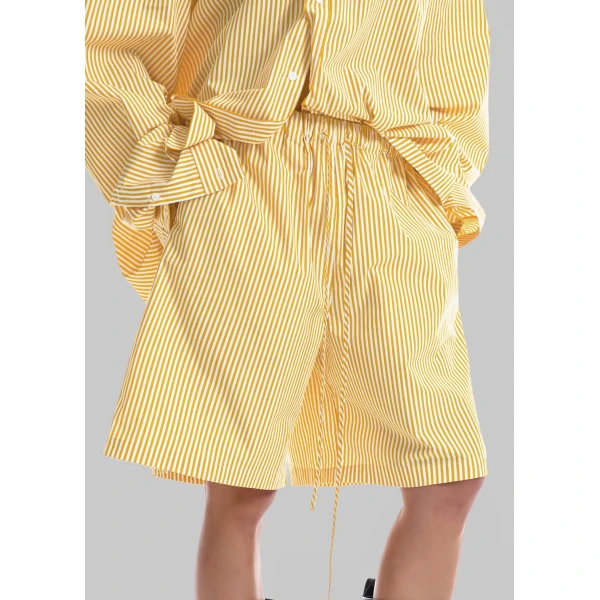 The Frankie Shop Rimini Bermuda Shorts – Yellow/White Stripe, view 3