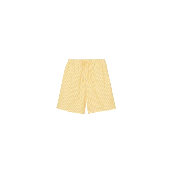 The Frankie Shop Rimini Bermuda Shorts - Yellow/White Stripe - Oversized Minimalist Shorts in Multicolour - Shop at Coveti