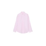 The Frankie Shop Rimini Oversized Poplin Shirt - Pink/White Stripe - Oversized Minimalist Tops in Multicolour - Shop at Coveti