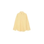 The Frankie Shop Rimini Oversized Poplin Shirt - Yellow/White Stripe - Oversized Minimalist Tops in Multicolour - Shop at Coveti
