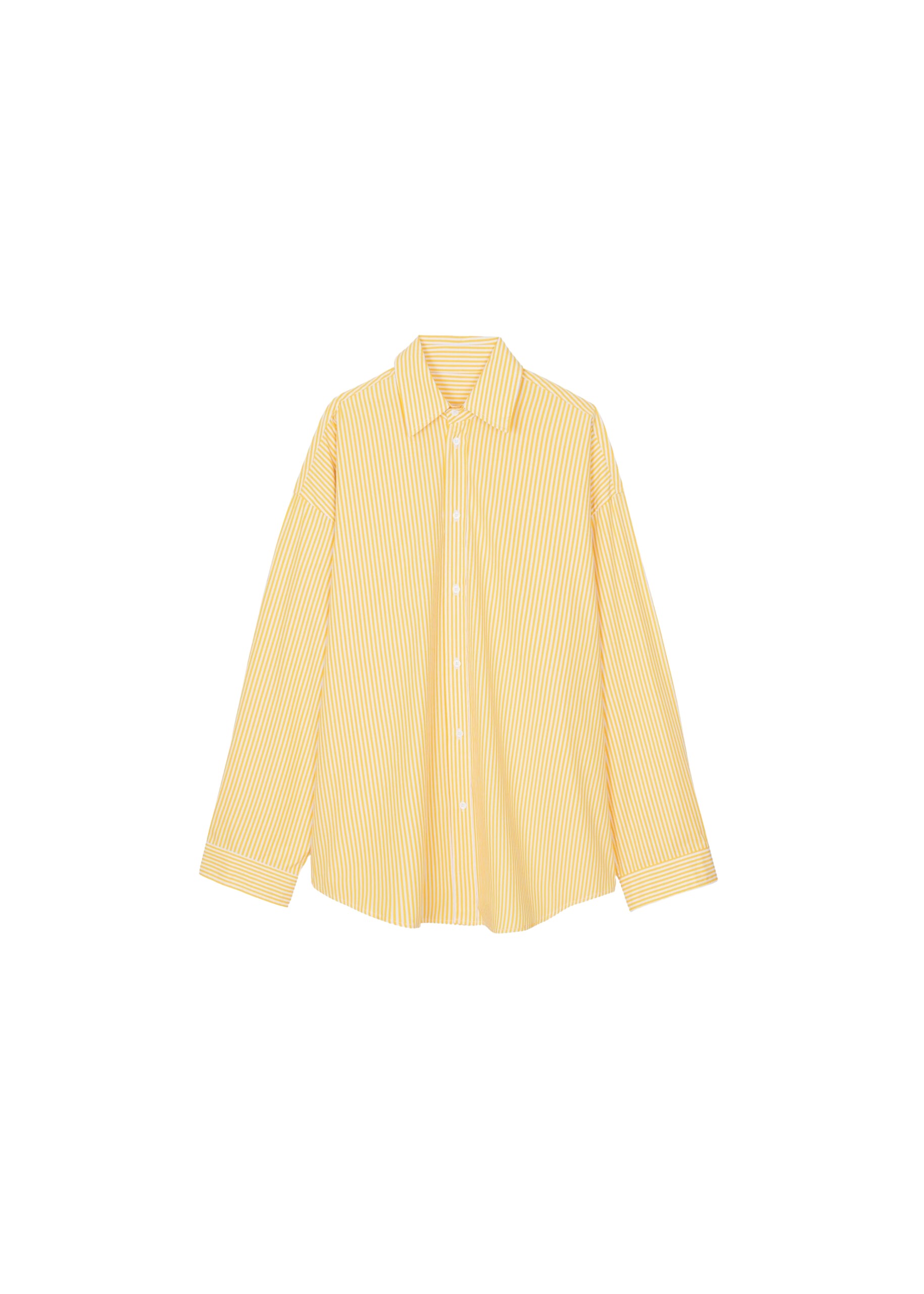 The Frankie Shop Rimini Oversized Poplin Shirt – Yellow/White Stripe