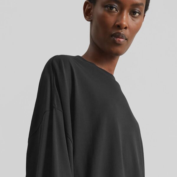 The Frankie Shop Rio Oversized Sleeve Tee - Black - Oversized Minimalist Tops in Black - Shop at Coveti