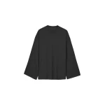 The Frankie Shop Rio Oversized Sleeve Tee - Black - Oversized Minimalist Tops in Black - Shop at Coveti