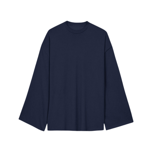 The Frankie Shop Rio Oversized Sleeve Tee - Dark Navy - Oversized Minimalist Tops in Blue - Shop at Coveti