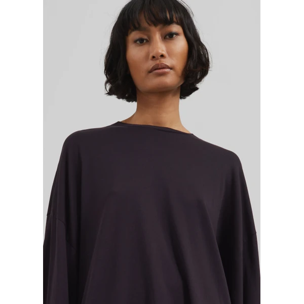 The Frankie Shop Rio Oversized Sleeve Tee – Dark Plum Top, view 6
