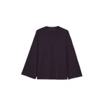 The Frankie Shop Rio Oversized Sleeve Tee - Dark Plum - Oversized Minimalist Tops in Purple - Shop at Coveti