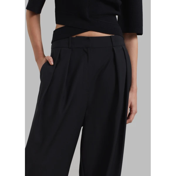 The Frankie Shop Ripley Pleated Trousers – Black, view 3