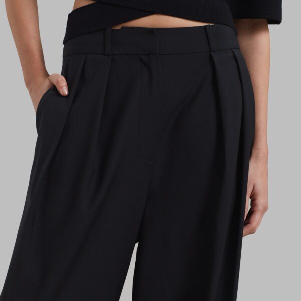 The Frankie Shop Ripley Pleated Trousers - Black - Oversized Minimalist Pants in Black - Shop at Coveti