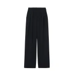 The Frankie Shop Ripley Pleated Trousers - Black - Oversized Minimalist Pants in Black - Shop at Coveti