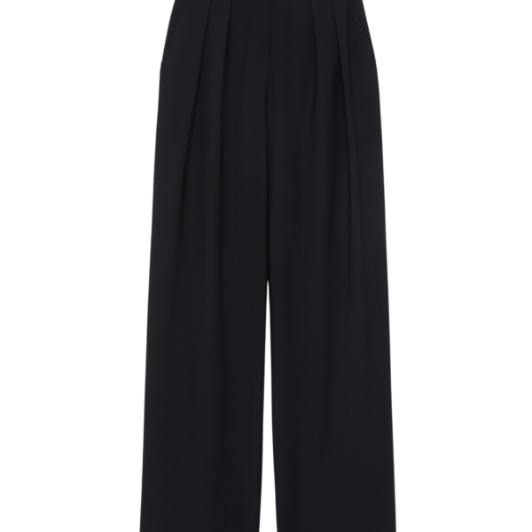 The Frankie Shop Ripley Pleated Trousers - Black - Oversized Minimalist Pants in Black - Shop at Coveti