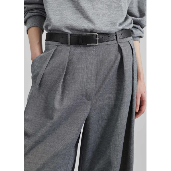The Frankie Shop Ripley Pleated Trousers – Grey Melange, view 5