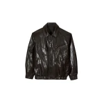 The Frankie Shop Risner Faux Leather Jacket - Dark Brown - Oversized Minimalist Jackets in Beige - Shop at Coveti