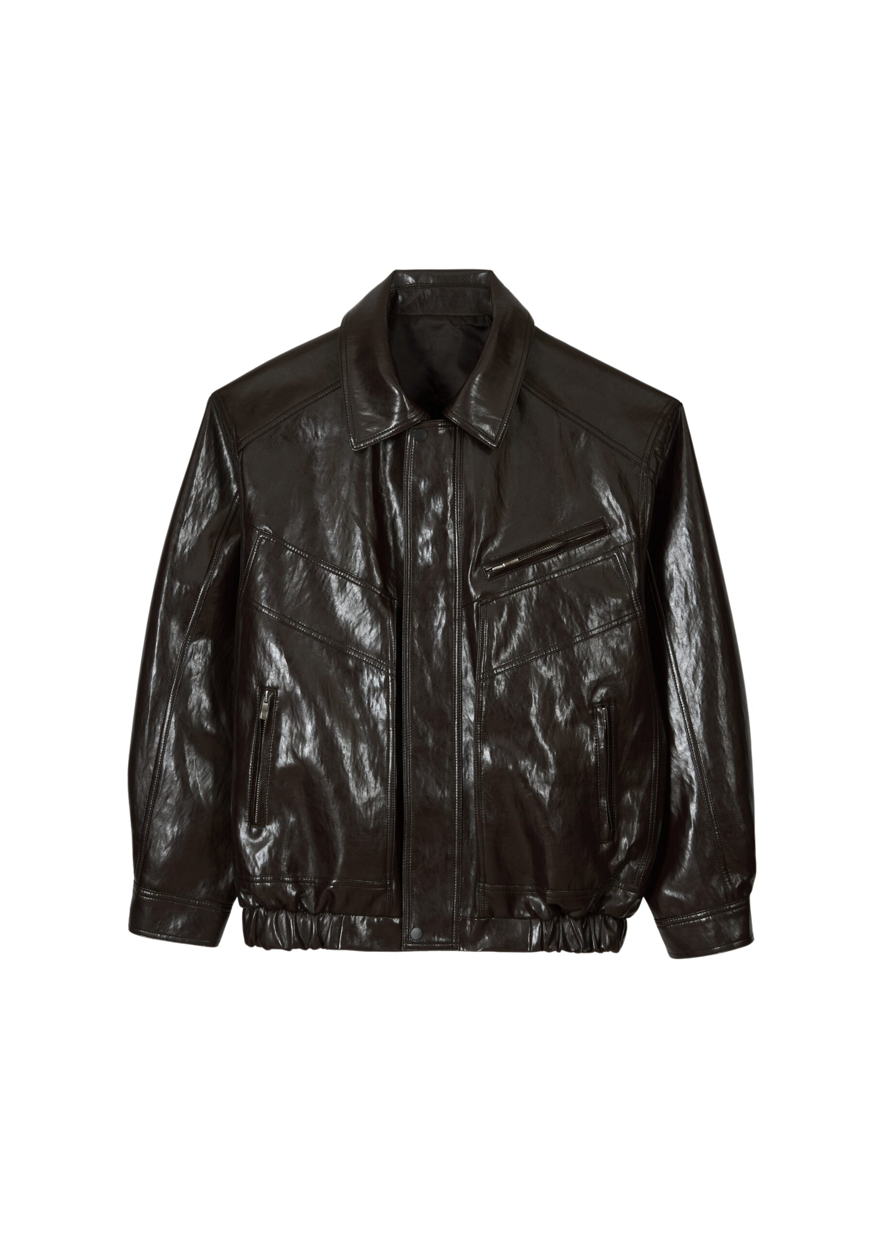 The Frankie Shop Risner Faux Leather Jacket – Dark Brown