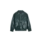 The Frankie Shop Risner Faux Leather Jacket - Deep Green - Oversized Minimalist Jackets in Green - Shop at Coveti