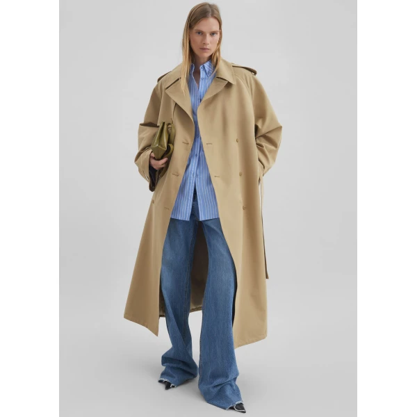 The Frankie Shop Riva Cotton Trench Coat – Camel, view 2