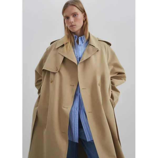 The Frankie Shop Riva Cotton Trench Coat – Camel, view 6