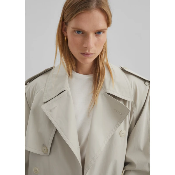 The Frankie Shop Riva Cotton Trench Coat – Light Beige, view 5